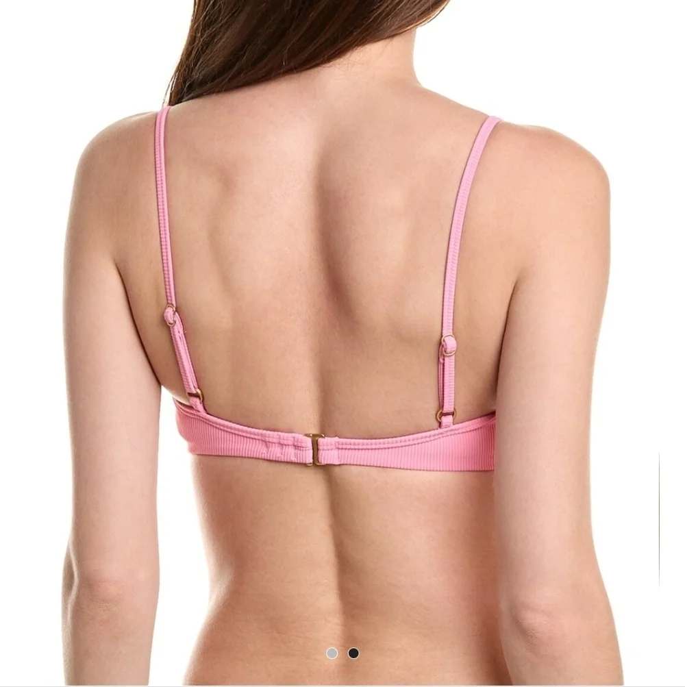L*Space Helena Ribbed Pink Bikini Top